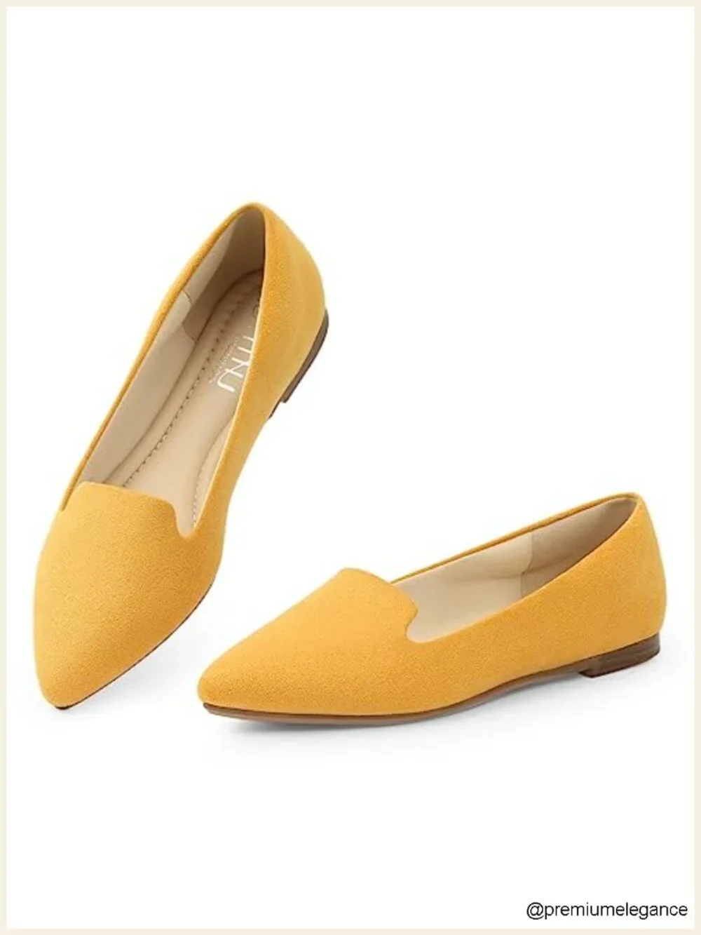 Women's Pointed Toe Flats Suede Slip On Memory Foam Comfortable Work Shoes